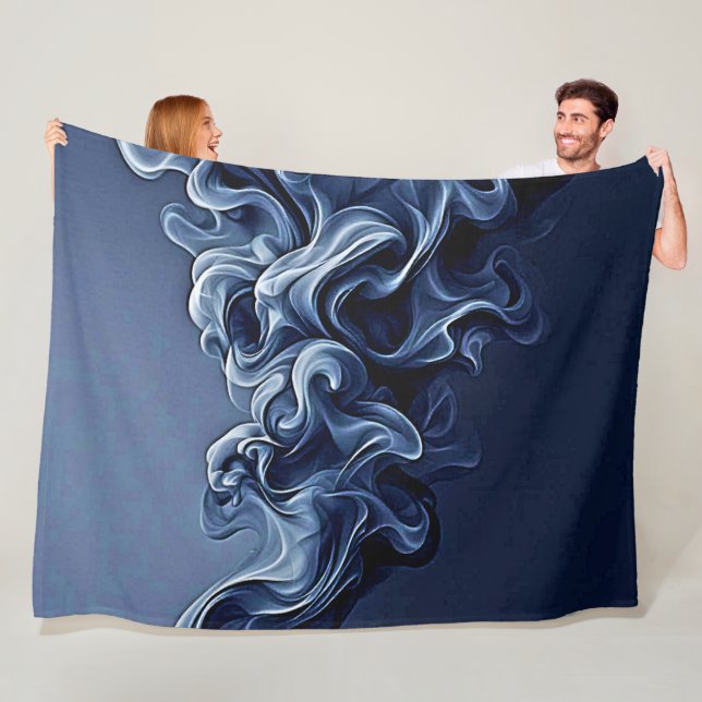 Manta Polar Arte de humo azul emocional (In situ)