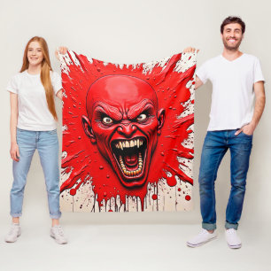 Manta Polar Arte de la ira de los Demonios Rojos