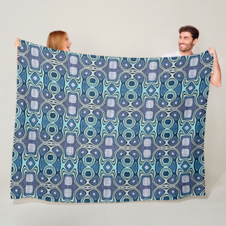 Manta Polar Arte de la tribu violeta azul turquesa azul oscuro
