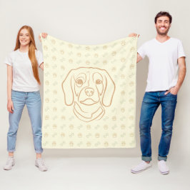 Manta Polar Arte de línea de Beagle, elegancia con actitud
