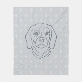 Manta Polar Arte de línea de Beagle, elegancia con actitud