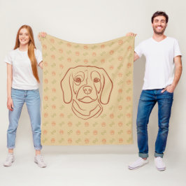 Manta Polar Arte de línea de Beagle, elegancia con actitud