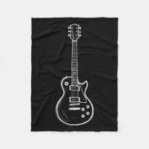 Manta Polar Arte de línea minimalista de guitarra, divertido r