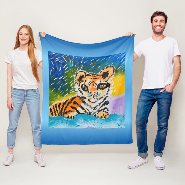 Manta Polar "Arte de los niños" de Baby Tiger (In situ)