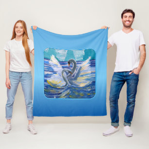 Manta Polar "Arte de los niños" en Swans