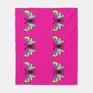 Manta Polar Arte de mariposa folk moderno vibrante personaliza
