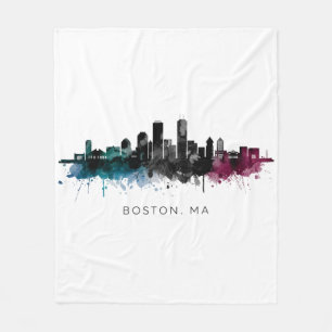 Manta Polar Arte de Massachusetts Acuarela del horizonte de