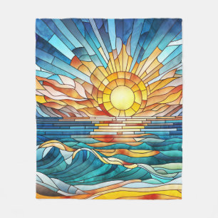 Manta Polar Arte de mosaico de Ocean Sunset