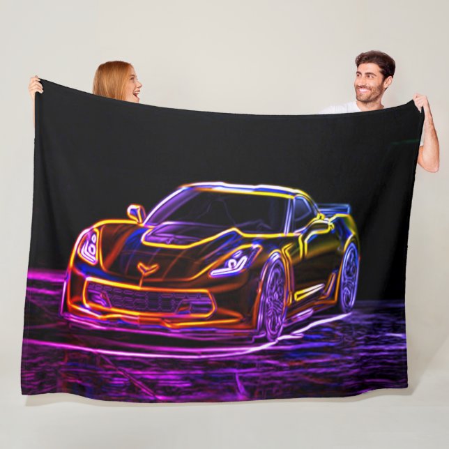 Manta Polar Arte de neón de la pintada del coche de deportes (In situ)