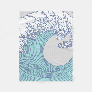 Manta Polar Arte de olas de surf Ukiyo-e japonés vintage Costa