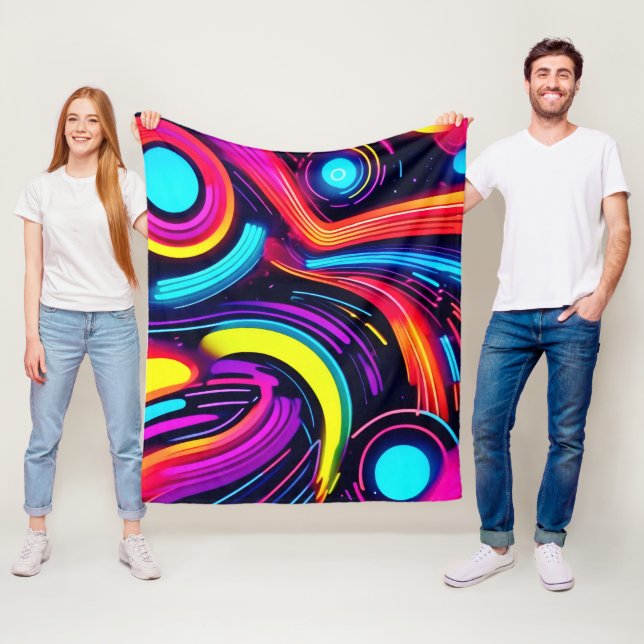 Manta Polar Arte de paisaje onírico de neón (In situ)