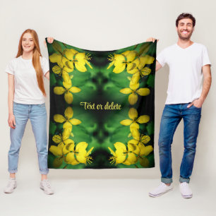 Manta Polar Arte de patrón de flores silvestres amarillas pers