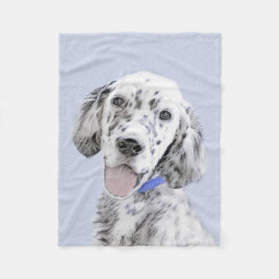 Manta Polar Arte de perro pintado azul Belton en inglés