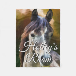 Manta Polar Arte de pintura con retrato de caballo personaliza