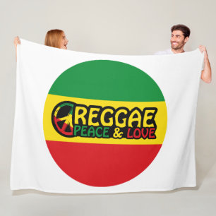 Manta Polar Arte de reggae con palabras positivas Paz y amor