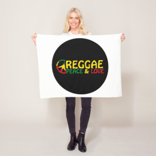 Manta Polar Arte de reggae con palabras positivas Paz y amor