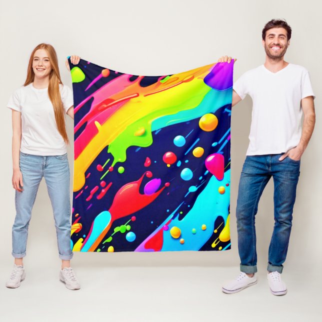 Manta Polar Arte de Salpicadura de Arcoíris (In situ)