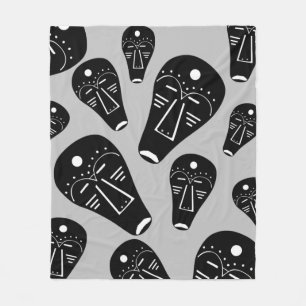 Manta Polar Arte de tatuaje abstracto de cara tribal aborigen
