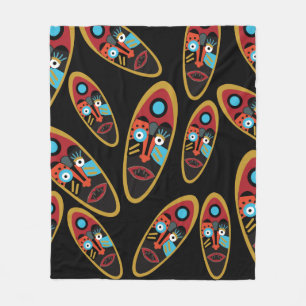 Manta Polar Arte de tatuaje de cara colorido moderno abstracto