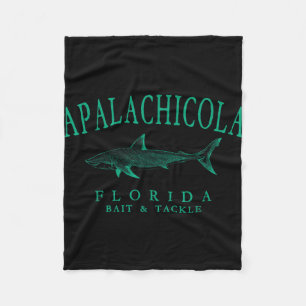 Manta Polar arte de tiburón vintage azul teal de Apalachicola