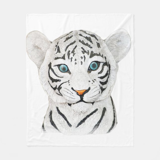 Manta Polar Arte de tigres blancos tigre cariñosamente - Arte  (Anverso)