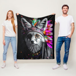 Manta Polar arte de zorro nativo americano