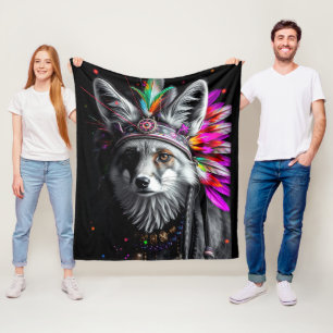 Manta Polar arte de zorro nativo americano