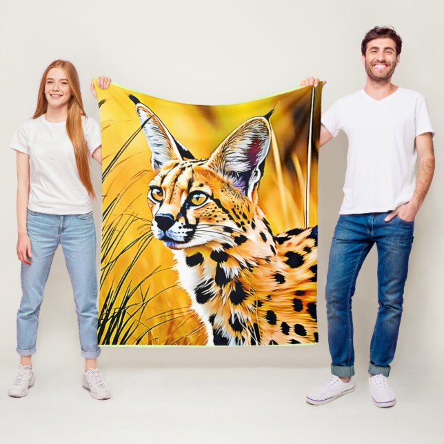 Manta Polar Arte del Serval Africano (In situ)