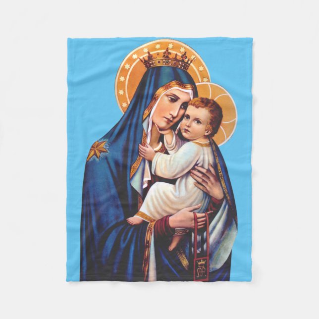 Manta Polar Arte Devocional de Nuestra Señora del Monte Carmel (Anverso)