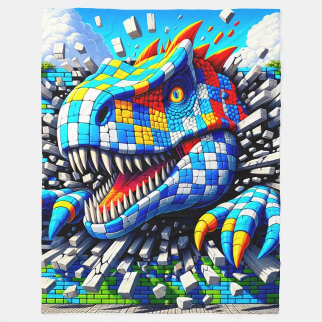 Manta Polar Arte Dinosaurio (Anverso)