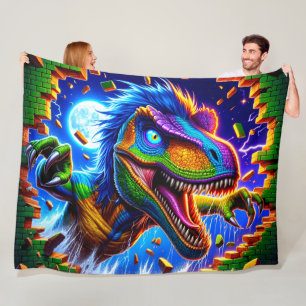 Manta Polar Arte Dinosaurio