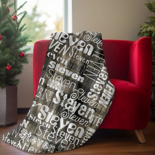 Manta Polar Arte en el subterráneo cualquier texto tartán negr