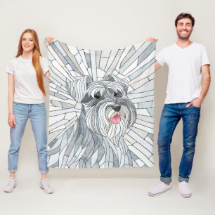 Manta Polar Arte en miniatura de Schnauzer Mosaic