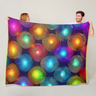 Manta Polar Arte espiral abstracto vibrante multicolor