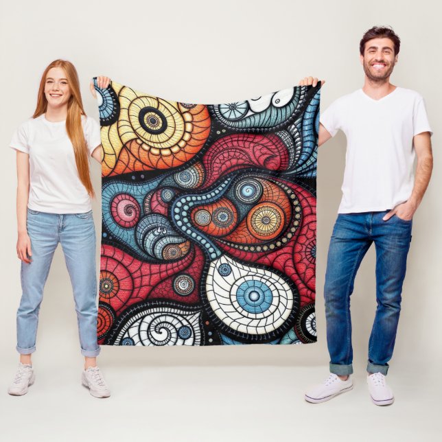 Manta Polar Arte espiral fractal colorido (In situ)