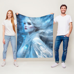 Manta Polar Arte etéreo congelado de nieve reina fantasía