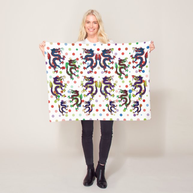 Manta Polar arte folclórico de los dragones chinos (In situ)