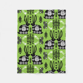 Manta Polar Arte folclórico nórdico escandinavo conejo