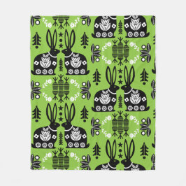 Manta Polar Arte folclórico nórdico escandinavo conejo