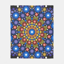 Manta Polar Arte Fractal Floral Dotado Retro Mandala