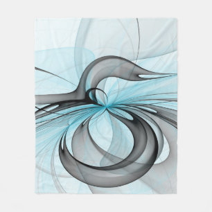 Manta Polar Arte fractal moderno gris antracita abstracto