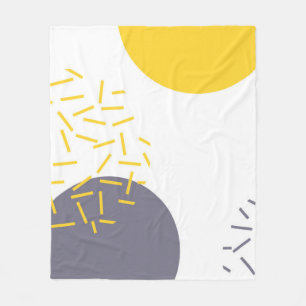 Manta Polar Arte geométrico amarillo, fresco, moderno y de mod