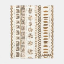 Arte geométrico tribal boho personalizado marrón