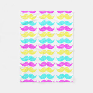 Manta Polar Arte Gráfico de Bigote con Patrón CMY