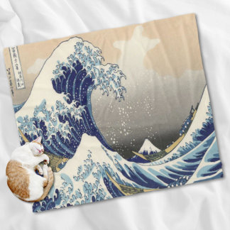 Manta Polar arte japonés vintage paisaje oceánico gran ola