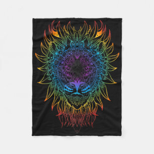 Manta Polar Arte Mandala de Leona Femenina Yoga Zen Meditación
