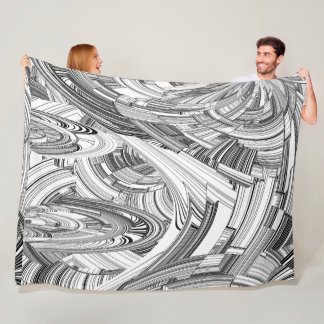 Manta Polar Arte moderno creativo blanco y negro