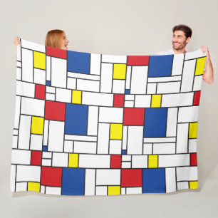 Manta Polar Arte Moderno De Stijl Geométrico Minimalista Mondr