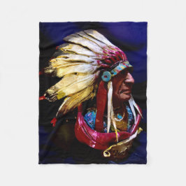 Manta Polar Arte original de "Jefe Hunkpapa nativo"