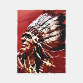 Manta Polar Arte original de "Jefe Nez Perce" nativo